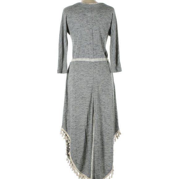 Anthropologie Saturday Sunday Tasseled Maxi Dress XS NWOT Grey Sweater Dress - Picture 3 of 3